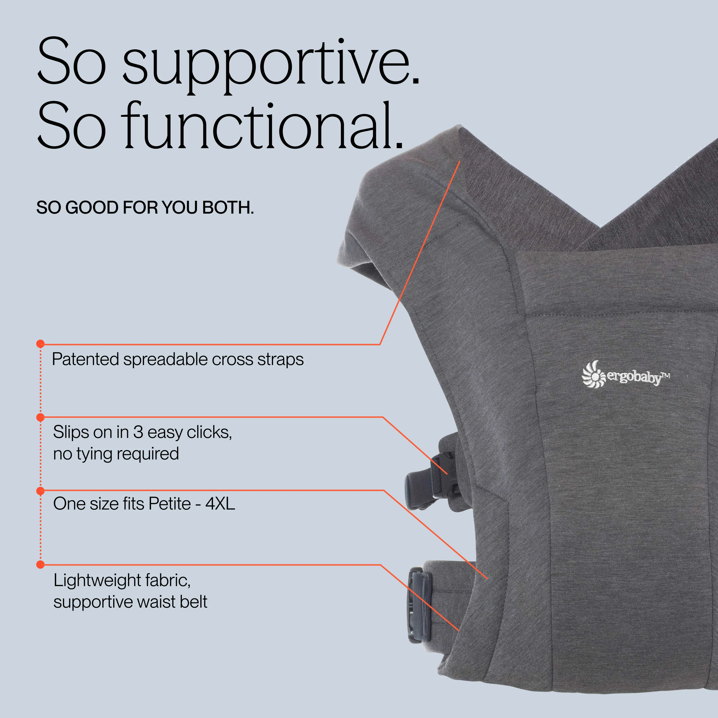 Embrace Baby Carrier - Heather Grey - Image 7