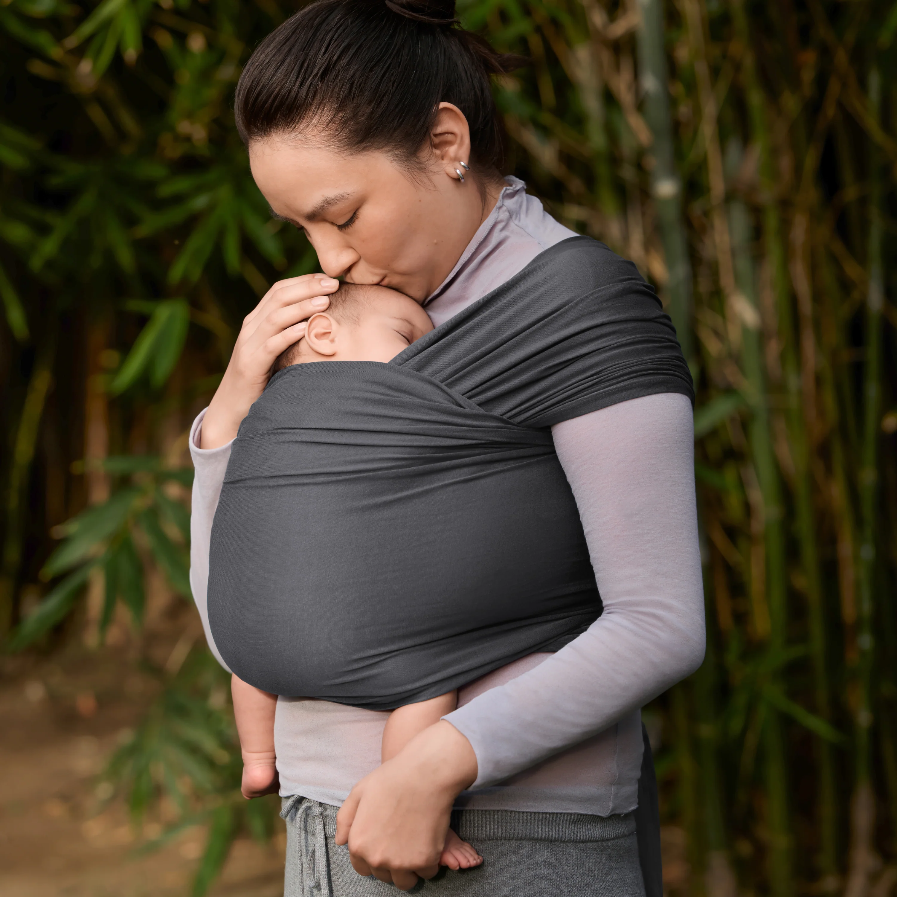 Aura Wrap Sustainable Knit - Soft Black - Image 2