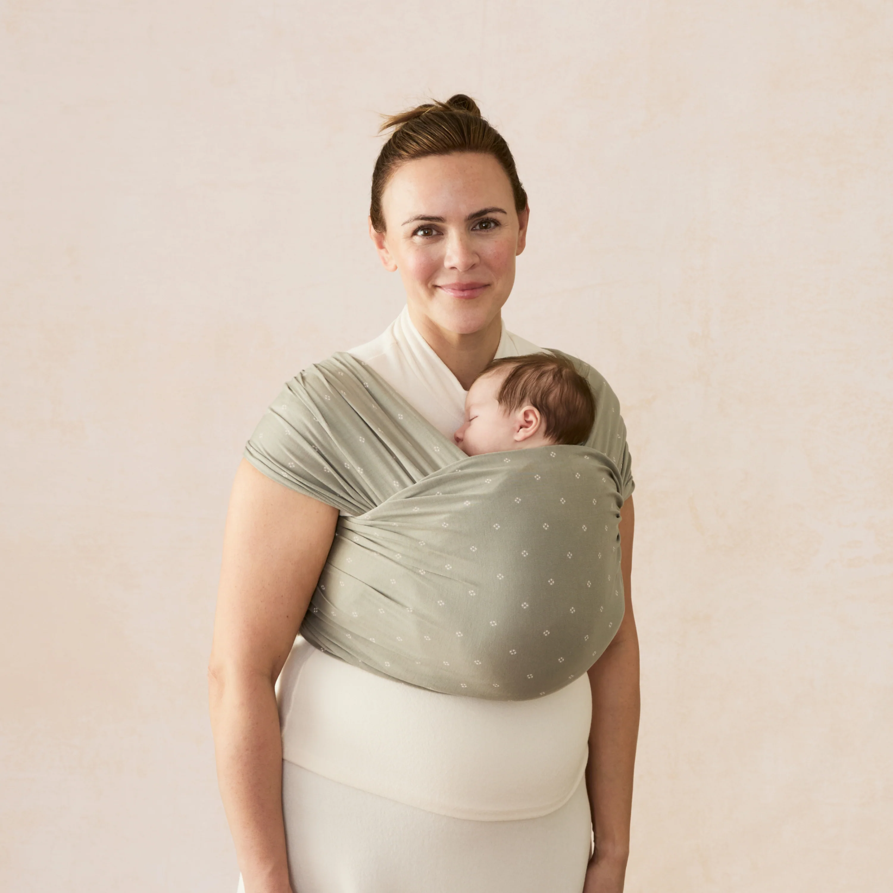 Aura Wrap Sustainable Knit - Olive Diamonds - Image 2