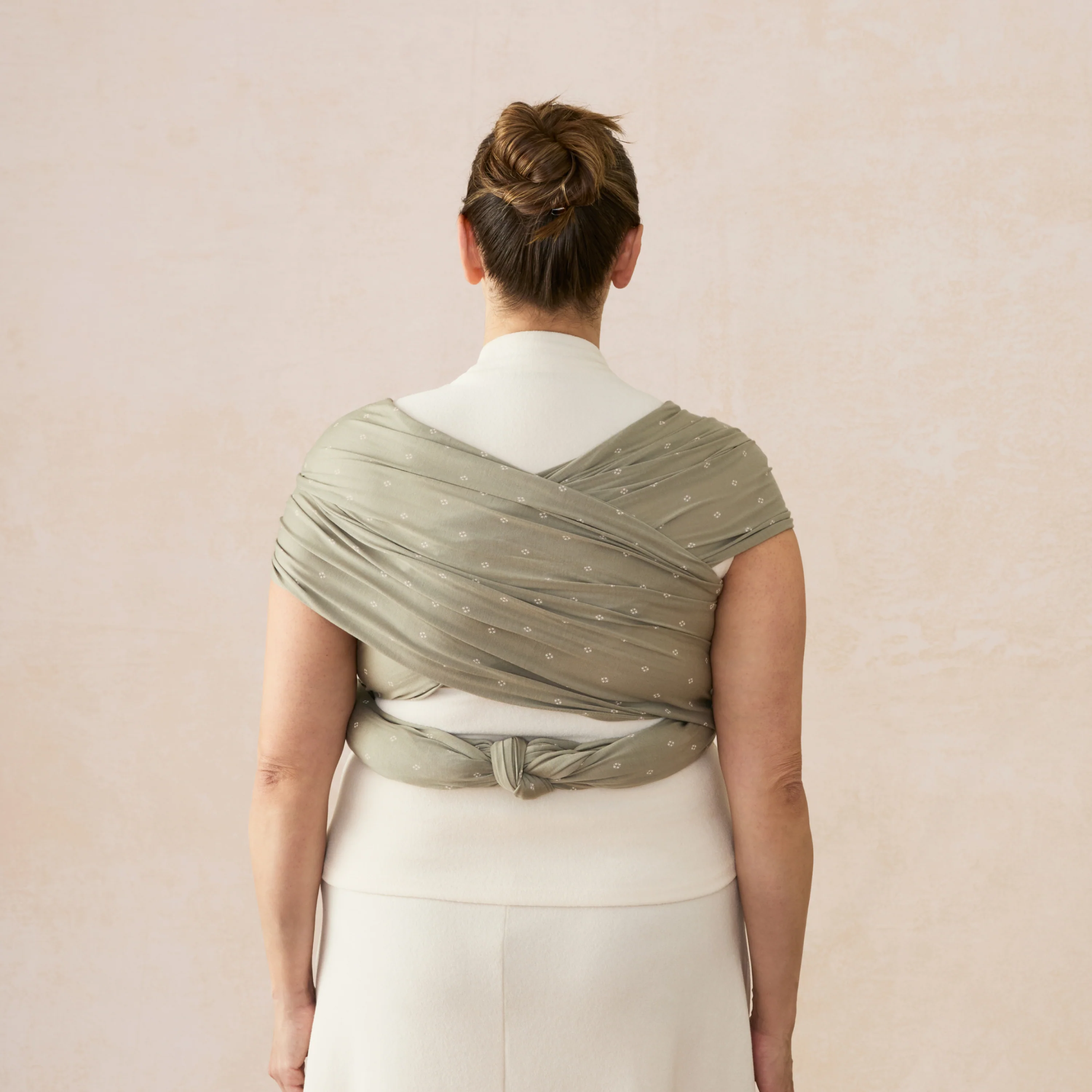 Aura Wrap Sustainable Knit - Olive Diamonds - Image 3