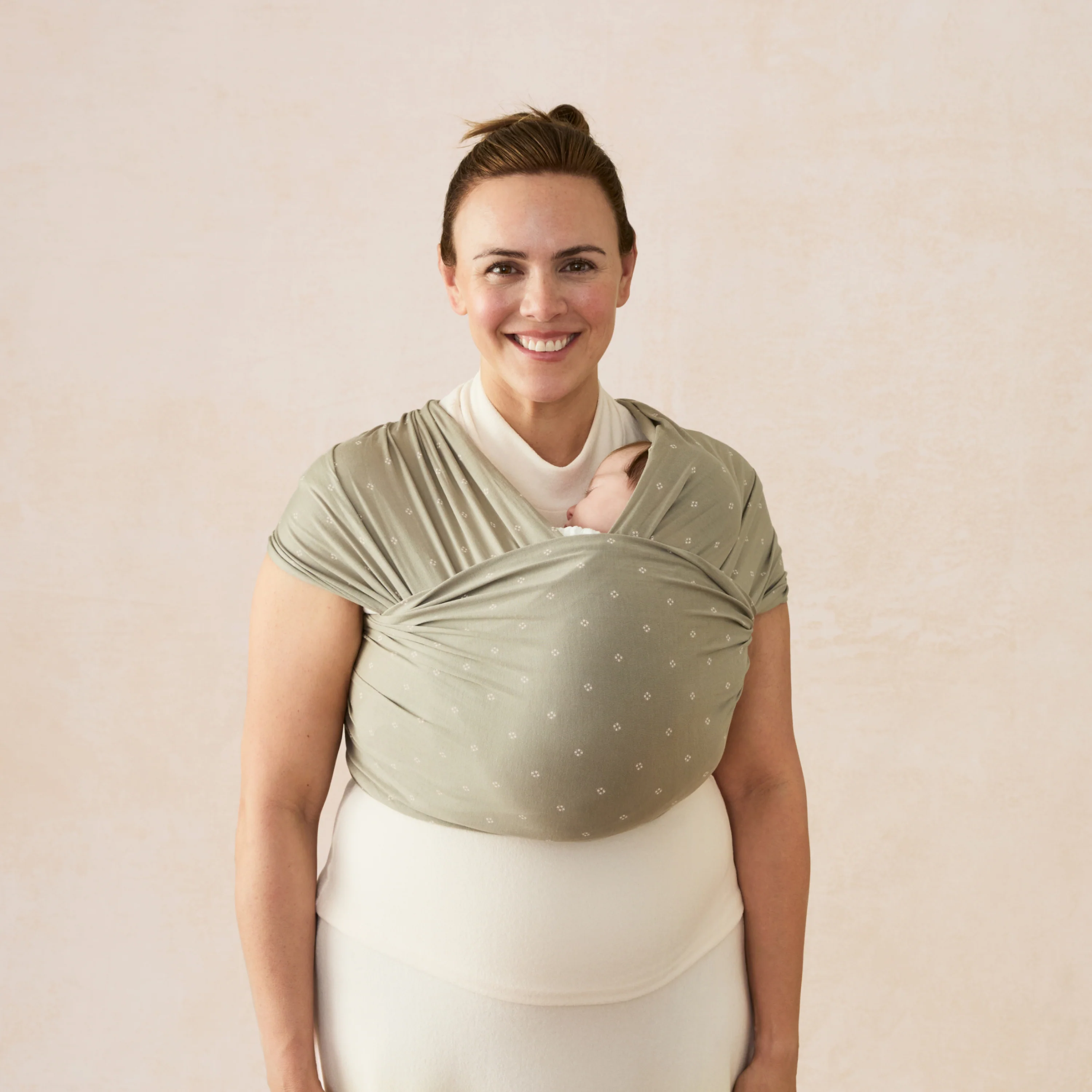 Aura Wrap Sustainable Knit - Olive Diamonds - Image 4