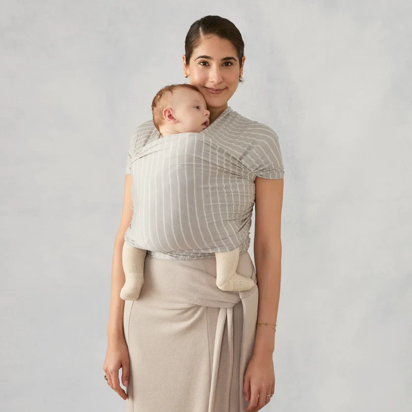 Aura Wrap Sustainable Knit - Grey Stripes - Image 5