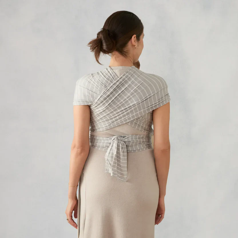 Aura Wrap Sustainable Knit - Grey Stripes - Image 6
