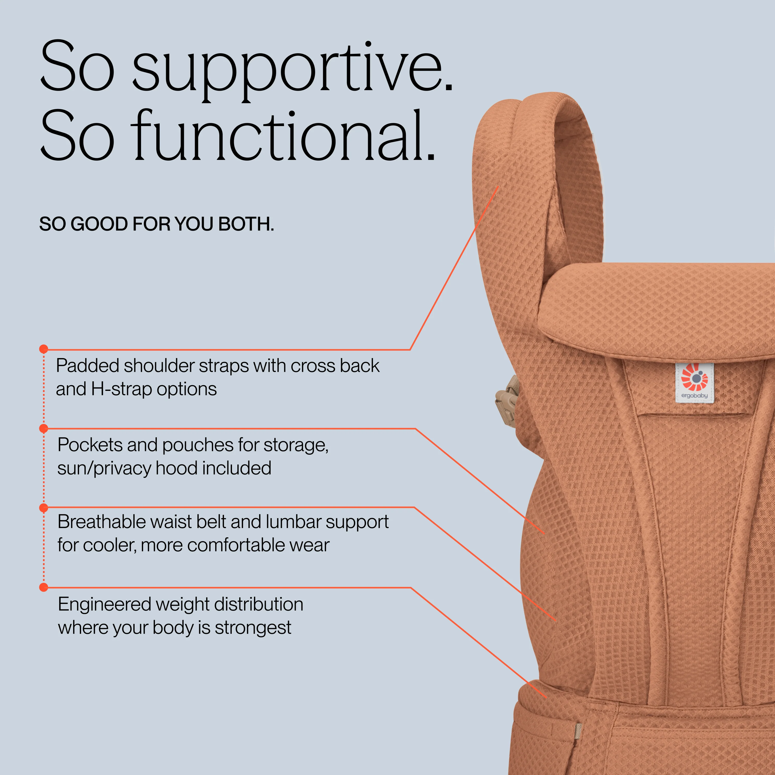 Omni Deluxe Mesh Baby Carrier - Canyon Clay - Image 7