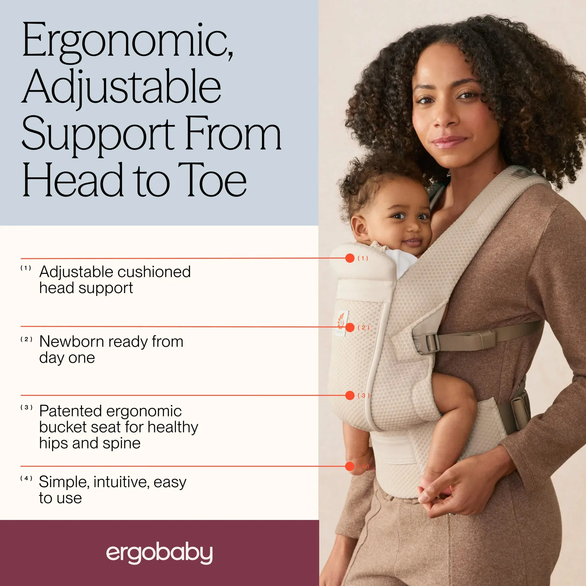 Omni Lite Baby Carrier - Natural Beige - Image 8