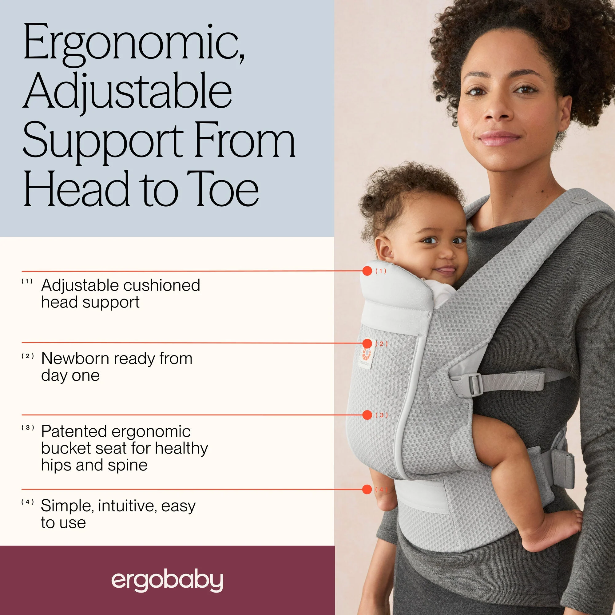 Omni Lite Baby Carrier - Pearl Grey - Image 8