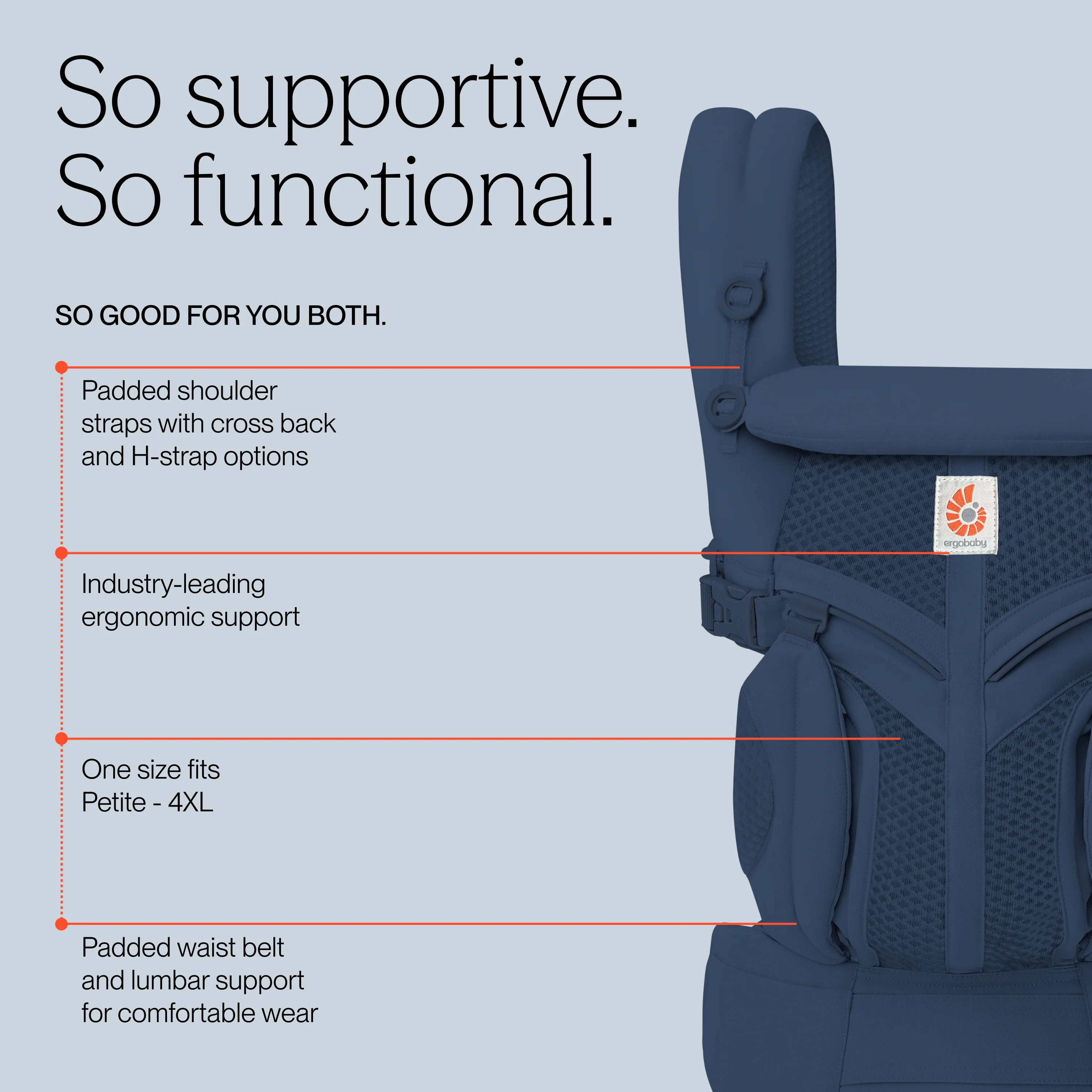 Omni Classic Mesh Baby Carrier - Midnight Blue - Image 7